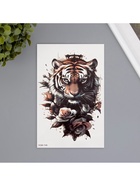 Переводная тату на тело цветная «Тиг в розах», 11.4?21 см (комплект 2 шт) - фото 42933882