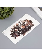 Переводная тату на тело цветная «Тиг в розах», 11.4?21 см (комплект 2 шт) - фото 42933883