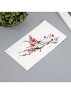 Переводная тату на тело цветная «Бабочка с сакурой», 11.4?21 см (комплект 2 шт) - фото 42933898