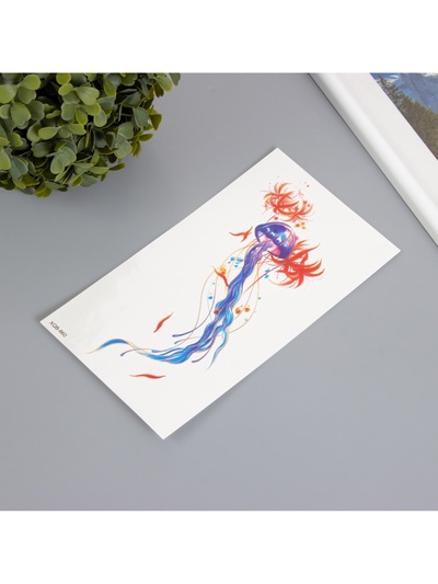 Переводная тату на тело цветная «Медуза», 11.4×21 см