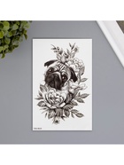 Переводная тату на тело цветная «Мопс в цветах», 12×19 см - фото 42933934 Переводная тату на тело цветная «Мопс в цветах», 12×19 см - фото 42933934
