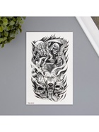 Переводная тату на тело чёрная «Предвестник», 12×19 см - Фото 3