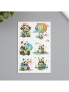 Переводные тату на тело светящиеся с блёстками «Панда малыш», 7.5×12 см 10539422