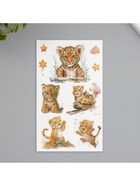 Переводные тату на тело светящиеся с блёстками «Тигрёнок», 7.5×12 см 10539424