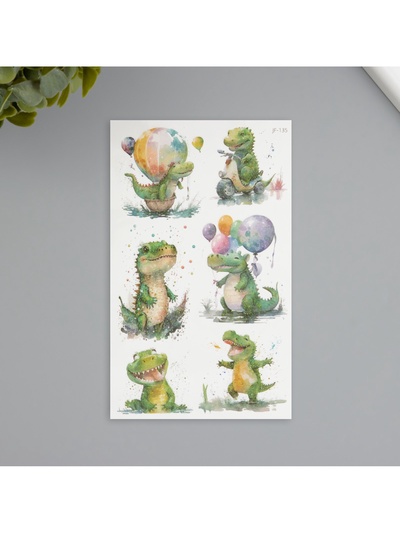 Переводная тату на тело светящиеся с блёстками «Крокодил», 7.5×12 см