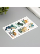 Переводная тату на тело светящиеся с блёстками «Жители океана», 7.5×12 см 10539435