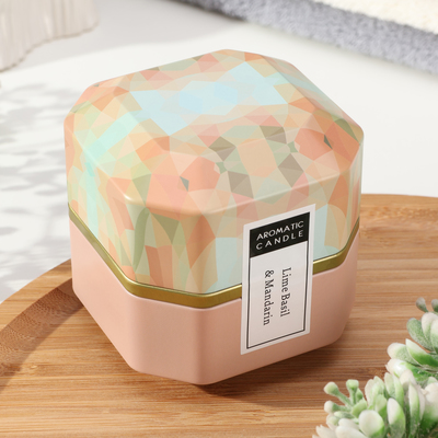 Ароматическая свеча в банке Aromatic Candle, лимон, базилик и мандарин, большая