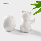 Набор фарфоровый для специй BellaTenero «Мишка с ульем», 2 предмета: солонка 30 мл, перечница 25 мл - фото 25550930