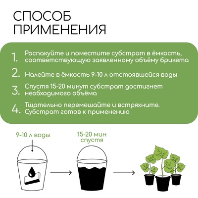 Субстрат кокосовый, универсальный, для террариумов и растений, в брикете, 25 л, Greengo