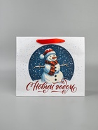 Пакет подарочный крафтовый, «С Новым годом», 30×26×9 см - Фото 3