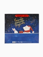 Пакет подарочный крафтовый, «В Новогоднюю ночь», 30×26×9 см - Фото 6