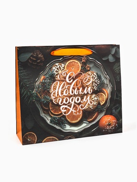 Пакет подарочный крафтовый, «Атмосфера Нового Года», 30?26?9 см (комплект 2 шт)