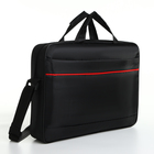 Сумка для ноутбука на молнии, наружный карман, длинный ремень, 40.5×6.5×31.5 см, чёрная - Фото 1