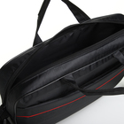 Сумка для ноутбука на молнии, наружный карман, длинный ремень, 40.5×6.5×31.5 см, чёрная - Фото 4