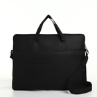 Сумка для ноутбука на молнии, наружный карман, держатель для чемодана, длинный ремень, 37.5×3×27.5 см, чёрная - Фото 2