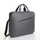 Сумка для ноутбука на молнии, наружный карман, держатель для чемодана, длинный ремень, 40.5×7.5×30.5 см, серая - Фото 1