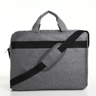 Сумка для ноутбука на молнии, наружный карман, держатель для чемодана, длинный ремень, 40.5×7.5×30.5 см, серая - Фото 3