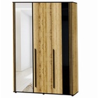 Шкаф трёхстворчатый «Аэлита С10», 1500×534×2200 мм, цвет дуб вотан/чёрный - Фото 1