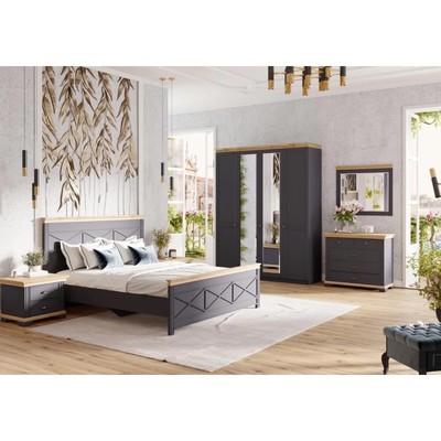 Зеркало интерьерное настенное «Лиана – 1», 998×40×760 мм, цвет дуб крафт золотой/графит