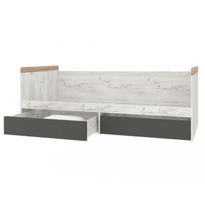 Кровать двуспальная «Кент – 1 С1», 2035×940×750 мм, цвет дуб крафт белый/антрацит