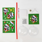 Ёлочный шар своими руками на новый год «Аппликация. Пингвинчик», набор для творчества - Фото 3