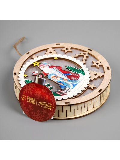 Подвеска световая «Дед Мороз и Снегурочка», 15×3 см, 6 LED, от батареек АААx2, свечение тёплое белое