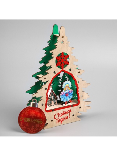 Подвеска световая «Снегурочка», 16×3×22.5 см, 6 LED, от батареек, свечение тёплое белое