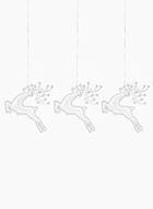 Набор ёлочных игрушек 3 шт. «Зимнее волшебство. Скачущий олень с текстурой» пластик, 7×7 см, прозрачный - Фото 7