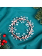 Ёлочная игрушка «Зимнее волшебство. Венок сияние» пластик, 14×14 см, прозрачно-розовый - Фото 2