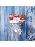 Ёлочная игрушка «Зимнее волшебство. Шишка сияние», 8.5×4.5 см, белый 10514204