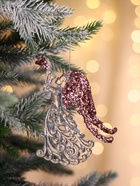 Ёлочная игрушка «Зимнее волшебство. Ангел с трубой блеск», 13.5×8.5 см, прозрачно-розовый 10514209