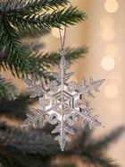 Ёлочные игрушки 2 шт. «Зимнее волшебство. Снежинка резная сияние», 9.5×8 см, прозрачный 10514221
