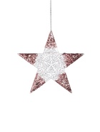 Ёлочная игрушка «Зимнее волшебство. Звезда сияние кончики блеск», 12×12 см, прозрачно-розовый 10514231