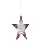 Ёлочная игрушка «Зимнее волшебство. Звезда сияние кончики блеск», 12×12 см, прозрачно-розовый - Фото 6