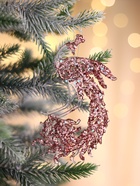 Ёлочная игрушка «Зимнее волшебство. Павлин сияние блеск» пластик, 14×7.5 см, прозрачно-розовый - Фото 4