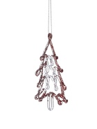 Ёлочная игрушка «Зимнее волшебство. Ёлочка сияние блеск», 14×8 см, прозрачно-розовый - Фото 6