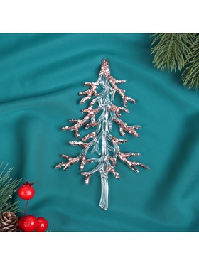 Ёлочная игрушка «Зимнее волшебство. Ёлочка блеск сияние», 15×9 см, прозрачно-розовый