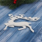 Ёлочная игрушка «Зимнее волшебство. Бегущий олень» пластик, 10×15 см, белый - Фото 3