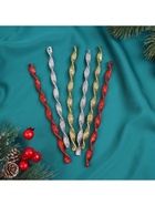 Ёлочные игрушки набор 6 шт. «Сосулька витая грация» 16.5×1 см, МИКС - Фото 2