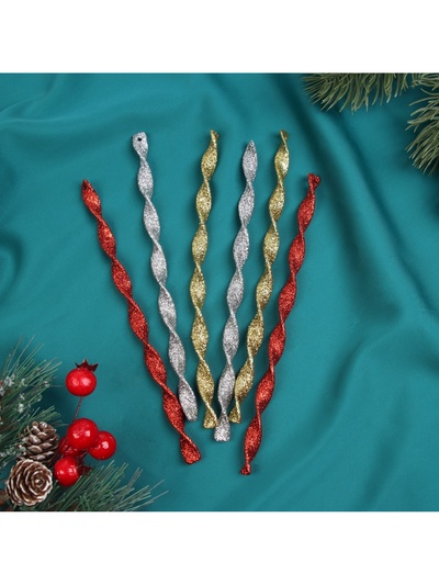 Ёлочные игрушки набор 6 шт. «Сосулька витая грация» 16.5×1 см, МИКС