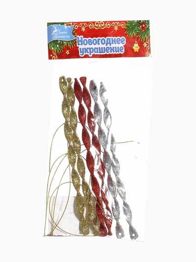 Ёлочные игрушки набор 6 шт. «Сосулька витая грация» 16.5×1 см, МИКС