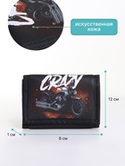 Кошелёк детский Crazy Выбражулька, на липучке, чёрный - Фото 2