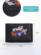 Кошелёк детский Power cars Выбражулька, на липучке, чёрный - Фото 2