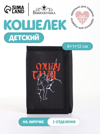 Кошелёк детский «Муай Тай», на липучке, Выбражулька, чёрный