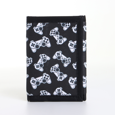 Кошелёк детский «Джойстики», на липучке, Выбражулька, чёрный