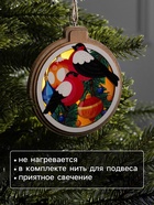 Подвеска световая «Снегири», 10 см, от батареек LR41×3, свечение тёплое белое - Фото 3