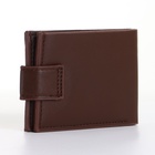 Портмоне мужское, на кнопке, коричневое - Фото 8