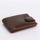 Портмоне мужское, на кнопке, коричневое - Фото 5