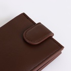 Портмоне мужское, на кнопке, коричневое - Фото 6