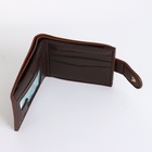 Портмоне мужское, на кнопке, коричневое - Фото 4